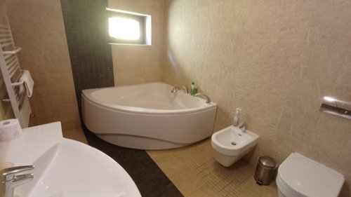 Camera 1 – Cameră Dublă Queen — en-suite bathroom, alternate angle