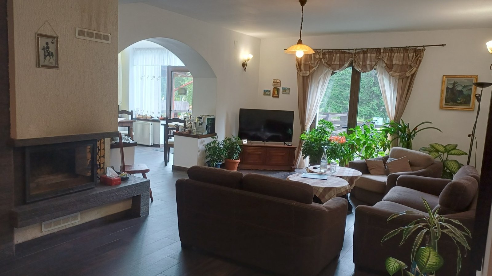 Villa — ground floor living room with fireplace
